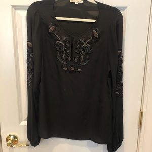 Gold Hawk beaded blouse